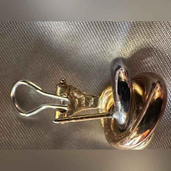 Blue Nile 14K tri-color Italian gold earrings - Picture 6 of 10